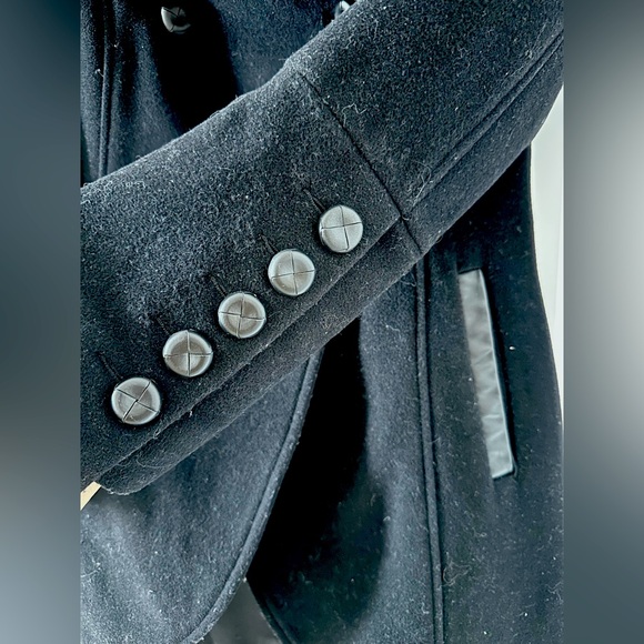 Mackage Wool Cashmere Leather Pea Coat - Picture 6 of 11